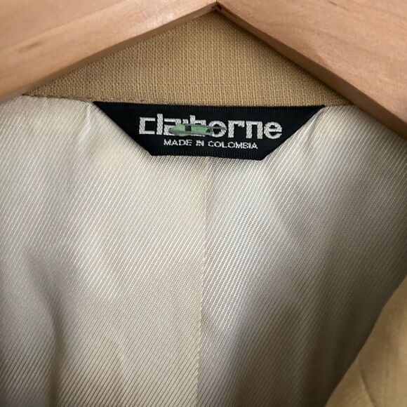 Claiborne Vintage 100% Worsted Wool Suit Jacket Four Button Gold Bronze 44R - Picture 2 of 9